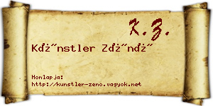 Künstler Zénó névjegykártya